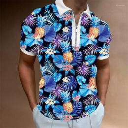 Men's Polos 2022 Hawaii Style Polo Shirts For Men Short Sleeve Quality Casual Social Men's T Summer Clothing