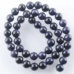 6mm Blue Sand Natural Stone Beads Uniform Round Spacer Beads For DIY Handmade Jewellery Making Accessories BY909