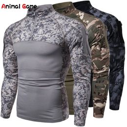 Mens TShirts Mens Camouflage Military Long Sleeve Tshirt Assault Long Sleeve Tight Tshirt Tactical Top 221008