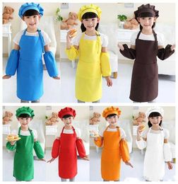 Kids Aprons Pocket Craft Cooking Baking Art Painting Kitchen Dining Bib 12 Colours Suits 2022