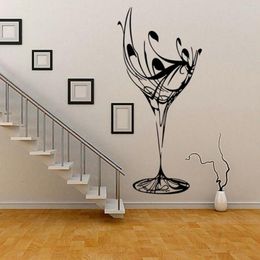 Wall Stickers SPRING PARK Wine Glass Movable Waterproof Living Room Bedroom Decals Home Decoration Art KT09