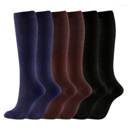 Sports Socks Women Men 3Pair Compression Stocking Knee High Pregnant Edema Diabetes Varicose Veins Running Travel Sport