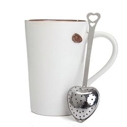 Stainless Steel Love Heart Shape Tea Clip Kitchen Tool Tea Infuser Teaspoon Strainer Spoon Filter Tea Ceremony Accessories RRE14798