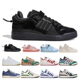 5A Quality Casual Shoes Bunny Bad X Forum Buckle Low Casual Shoes Men Women Core Black Easter Egg Patchwork White Gum Crew Green Sports Sneakers Trainers