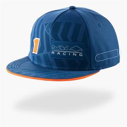 F1 team 2022 blue special edition racing flat brimmed hat men's driver baseball cap