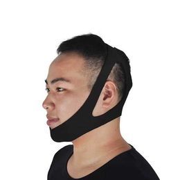 Black Anti Snoring Chin Strap Neoprene Stop Home Strap Support Belt Apnea Jaw Solution Sleep Device Cessation