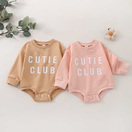 Rompers Autumn Newborn Baby Romper Letter Print Baby Cotton Long Sleeves Suit Boy Girl Casual Jumpsuits Baby Clothes 024M J220922