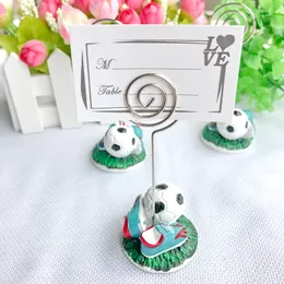 50PCS Soccer Themed Party Decoration Supplies Footabll Shoe Place Card Holders Wedding Favours Name Photo Clips Business Cards Holder