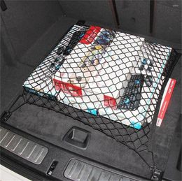 Car Organizer 70X70cm Universal Trunk Rear Cargo Storage Elastic Mesh Net Holder 4 Hooks