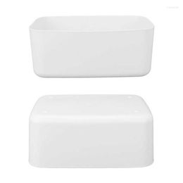 Makeup Sponges Plastic Bin Storage Basket White Large For Bathroom