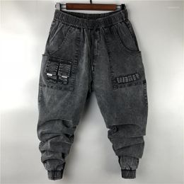 Men's Jeans Owen Seak Men Casual Cargo Harem Pants High Street Hip Hop Length Men's Clothing Denim Sweatpants Spring Autumn Big Size