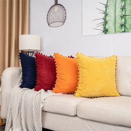 CushionDecorative Pillow Nordic Fluffy Throw Cushion Cover Pure Colour Home Decor Cojines 45X45 Decorativos Pillows Soft Pillow Cover For Sofa Living Room 221008