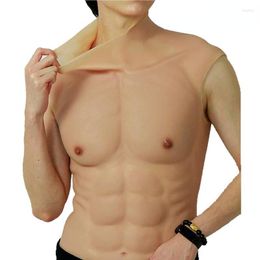 Men's Body Shapers Men's Realistic Silicone Muscle Suit Role-playing Male With Shoulder Abs Actor Top Pectoralis Major Cross-dress