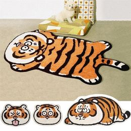 Carpet Cute Rug Furry NonSlip s Cartoon Tiger Bedside Absorbent Bathroom Mat Animals Print s for Kids Room Decor 221007