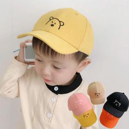 Ballkappen Baby Sommer Baseball Cap Netter Cartoon B￤renjunge M￤dchen Sonne Hats Hats Outdoor Kleinkind Kids Verstellbarer Visorhut Snapback