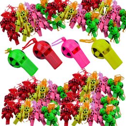 Party Games Crafts 12Pcs Children's Toy Football Plastic Whistle Kids Birthday Party Favours Carnival Pinata Toys Kids School Soccer Match Whistle T221008