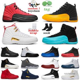 jumpman 12 mens basketball shoes Reverse Flu Game 12s University Gold Gamma Blue men trainer sports sneakers J jorda jordon