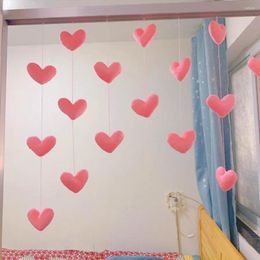 Curtain 2 Colours Fashion Anniversary Engagement Love Heart Banner Long Rope Hanging String Garland Romantic For Bedroom