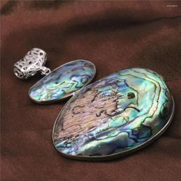 Pendant Necklaces Outlet Multicolor Natural Abalone Shell Oval Shape Inlaid Necklace Sweater Chain Craft Fashion Jewellery Making Y580