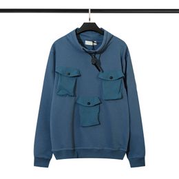 Herren Hoodie Sweatshirt Streatwear Classic Patchwork Zip Pocket Round Hals Pullover Sweatshirt Designer Sweatshirts mit Abzeichen Asiengröße