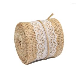 Party Decoration 1M Burlap Ribbon Vintage Wedding Favour Centrepieces Sisal Lace Trim Jute Hessian Rustic Event Decor Supplies