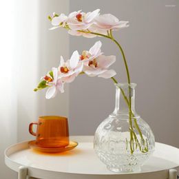 Decorative Flowers Fake Phalaenopsis Creative Fresh-Keeping Artificial Flower Table Centrepiece For Living Room