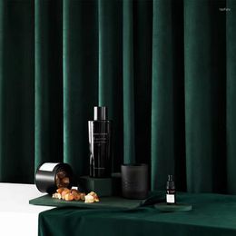 Curtain Luxury Blackout Dark Green Curtains For Living Room Window Modern Solid Colour Bedroom Treatment Drapes