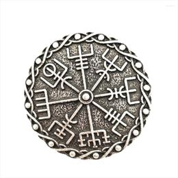 Brooches Nostalgia Nordic Viking Vegvisir Scandinavian Compass Icelandic Wicca Metal For Men Women Vintage Accessories