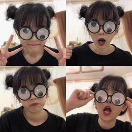 Party Masks Creative Plastic Funny Round Frame Can Turn Eye Glasses Cute Ball Entertainment Game Novelty Toys