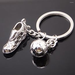 Keychains Fashion 2022 Football Metal Keychain Unisex Gift Key Chain Soccer Shoes And Car Ring Party Jewellery
