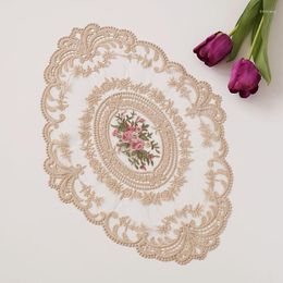 Table Mats Dining Embroidery Craft Placemat European Style Lace Fabric Insulation Plate Mat Anti-scald Tableware