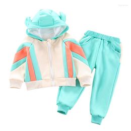 Clothing Sets Autumn Winter Baby Girl Clothes Suit Children Boys Thick Hooded Jacket Pants 2Pcs/Set Toddler Sports Costume Kids Tracksuits