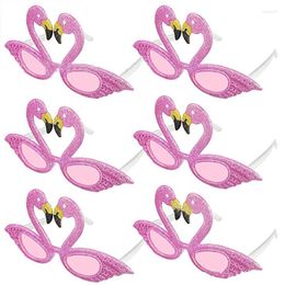 Party Masks Hawaiian Flamingo Pink Transparent Eye Mask Frame Summer Beach Birthday Po Glasses Aloha