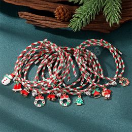 New Year Women Men Couple's Tree Christmas Bracelet for Lovers Vintage Heart Rope Chain Bracelets Jewellery Gifts