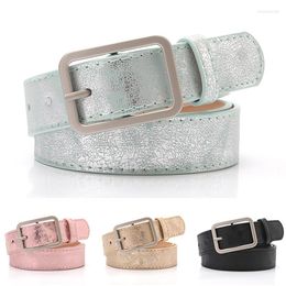 Belts 105x2.8cm Fashion Ladies Gold Shiny Black Wide Waist Belt For Women Jeans Silver Colour Pin Buckle PU Leather