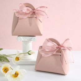 Gift Wrap Small Leather Box Creative Handbag Shape Ribbon Bow Temperament Candy Package Boxes With Wedding Favours Hand