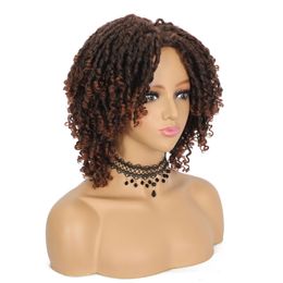 Human Hair Capless Wigs Synthetic Headband Wig for Women 180% Density Kinky Curly Glueless Full Machine Made Brazilian Remy Dirty Braid Hair 1