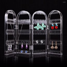 Jewelry Pouches Necklace Earrings Ear Stud Clear Stand Display Organizer Holder Show Rack 120/240 Holes #241351