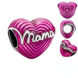 the new popular 925 sterling silver charm pink love mothers are suitable for pandora bracelet mothers day jewelry gift