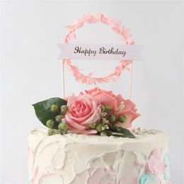 Festive Supplies 1PCS Cake Happy Birthday Small Flag Anniversary Wedding Party Cupcake Topper Logo Child Baby Shower Decoration