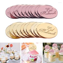 Festive Supplies 5pcs Eid Mubarak Cupcake Topper Gold Silver For Cake Decorations Islamic Muslim Ramadan Baby Shower