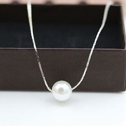 Chains RE Fashion Pendant Necklace Simulated Pearl Necklaces Women Holiday Beach Silver Colour Choker Collar Statement Jewellery