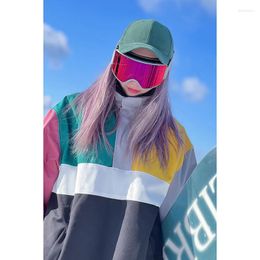 Skiing Jackets Ski Jacket Snowboard Waterproof Windproof Men Women Color-blocking Loose Sweater Outdoor Winter Clothing Suit
