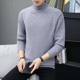 Men's Sweaters Spring Sweater Men Autumn Long-sleeved White Beige Grey Black Military Green Coffee Turtleneck Pullovers Casual Mens