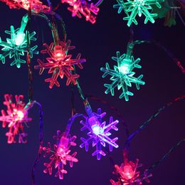 Strings 5M 40Leds Christmas Tree Snow Flakes Led String Fairy Light Xmas Party Home Wedding Garden Garland Decorations With Battery