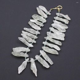 Pendant Necklaces GuaiGuai Jewellery Natural Rutilated Quartz Green Prasiolite Double Terminated Point Real Stone Necklace Handmade For Women