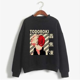 Men's Hoodies Sweatshirts My Hero Academia Shoto Todoroki Printed Men/women Long Sleeve Anime Harajuku Unisex Male 90s G221008