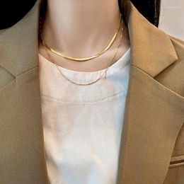 Chains Women Neck Chain Gold Color Choker Necklace On The Double Layer Pendant Jewelry 2022 Chocker Collar For Girl Checker Gift