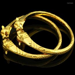 Bangle Adixyn 2pcs/lot Dubai Dragon Bangles For Women Men Gold Colour Bracelet Ethiopian/India/African Jewellery