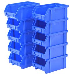 Storage Boxes Bins 10cs 10X9.5X5cm Stackable Creative Component Plastic Container Garage Rack Tool Organize 221008